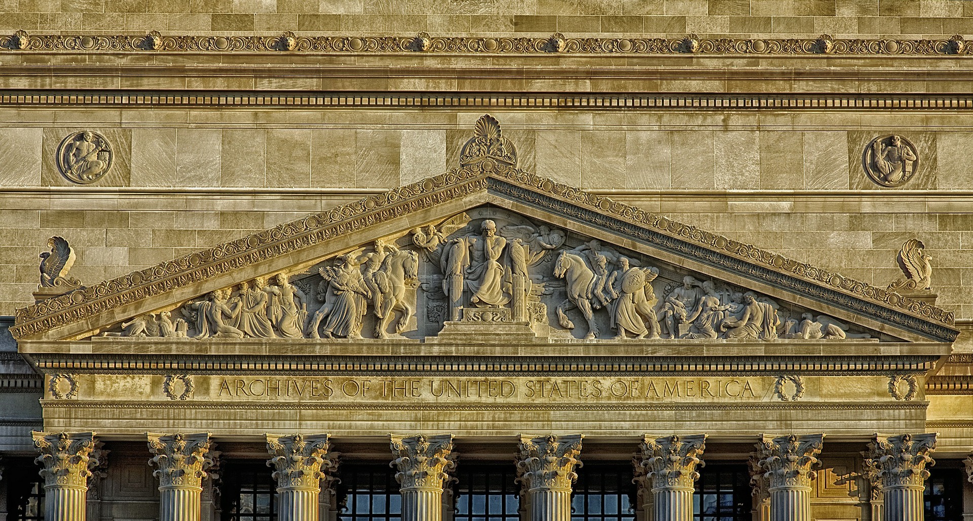 The National Archives of the United States building in Washington, D.C.